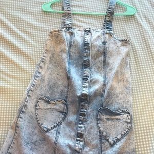 NWT Blackheart Heart Pocket Overall Dress